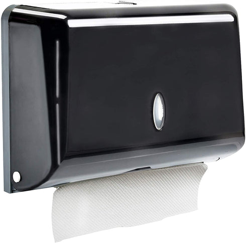 Paper Towel Dispensers, Commercial Toilet Tissue Dispensers Wall Mount Paper Towel Holder C-Fold/Multifold Paper Towel Dispenser for Bathroom, Kitchen(Black)